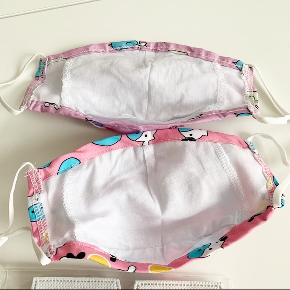 2 PC Girls Face Mask with filter - Picture 2 of 7